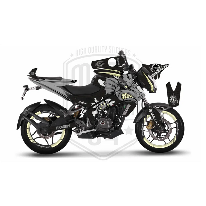 Bajaj Pulsar 2014 - 2023 NS200 Dragon Graphic Kit Decal Wrap Set with Rim Stickers Bikerz Kingdom