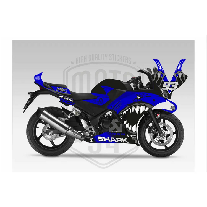 Honda CBR 250R 2014-2018 Bright Shark Design Theme Graphic Kit Bikerz Kingdom