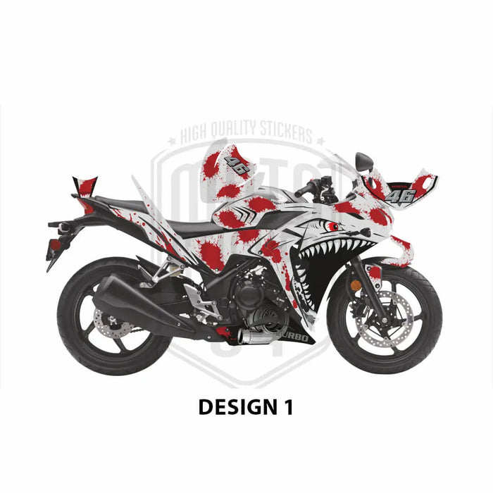 Honda CBR 250 2011-2013 Turbo Shark Theme Graphic Kit Bikerz Kingdom