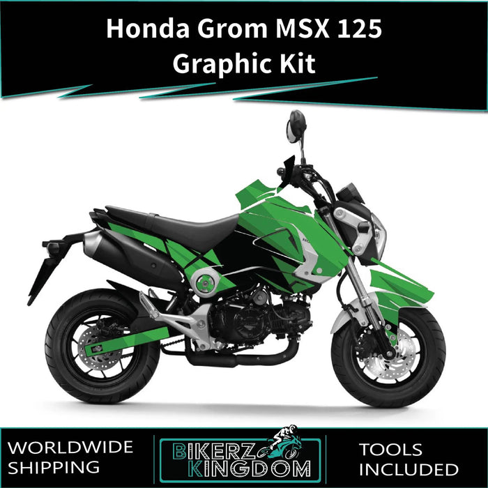 Honda Grom MSX 125 2013-2016 Graphic Kit Greens Decal Wrap Bikerz Kingdom