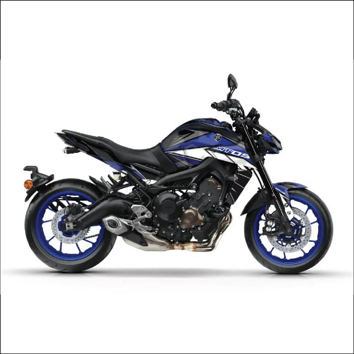 YAMAHA MT09 Blue and White Yellow Graphic Kit 2014-2024 Bikerz Kingdom
