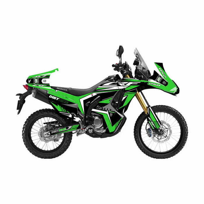 Honda CRF250 Rally 2017 - 2021 Green Race Design Graphic Kit Bikerz Kingdom
