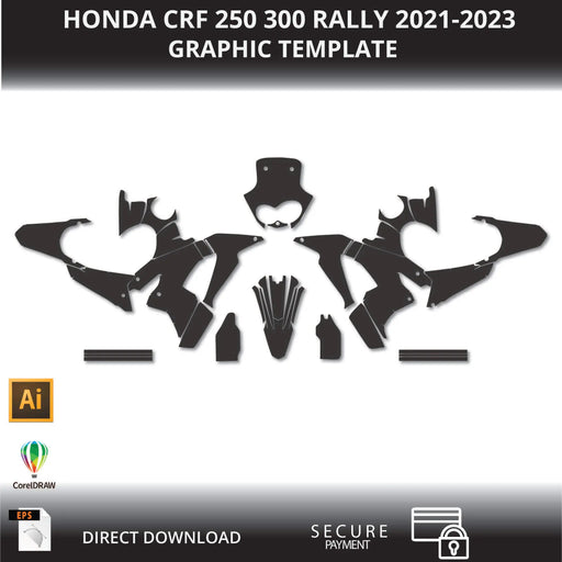 HONDA CRF 250 300 RALLY 2021-2023 Motorcycle 1:1 Vector Graphic Template Bikerz Kingdom