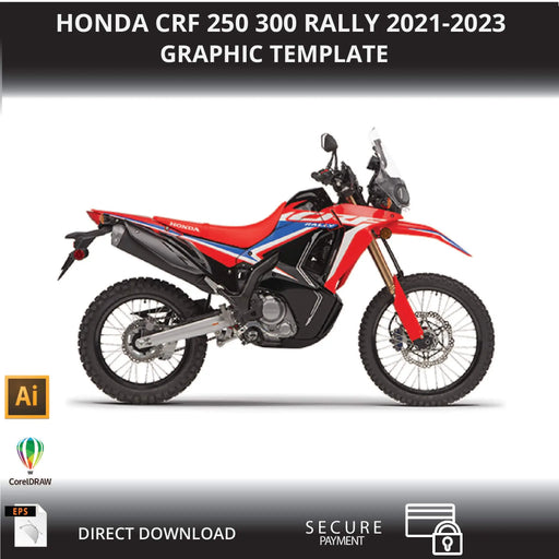 HONDA CRF 250 300 RALLY 2021-2023 Motorcycle 1:1 Vector Graphic Template Bikerz Kingdom
