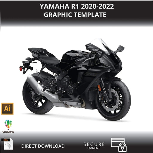 YAMAHA R1 2020-2022 1:1 Vector Graphic Template Bikerz Kingdom