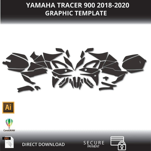 YAMAHA TRACER 9 GT 2021-2024 Motorcycle 1:1 Vector Graphic Template Bikerz Kingdom