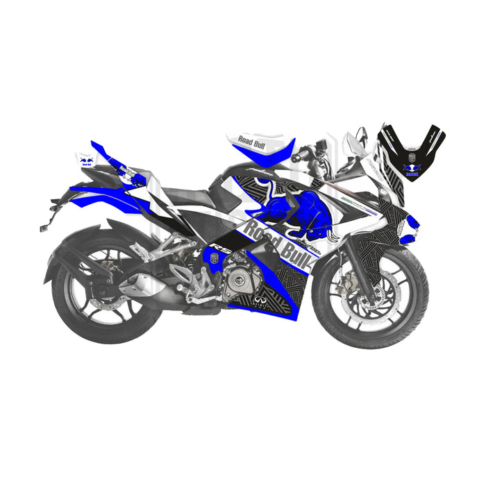 Bajaj Pulsar RS200 Rtech Turqoise Theme Graphic Kit Decal Wrap Set Bikerz Kingdom