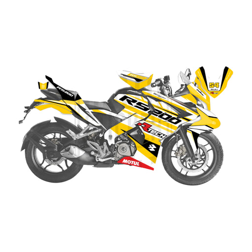 Bajaj Pulsar RS200 Rtech Turqoise Theme Graphic Kit Decal Wrap Set Bikerz Kingdom