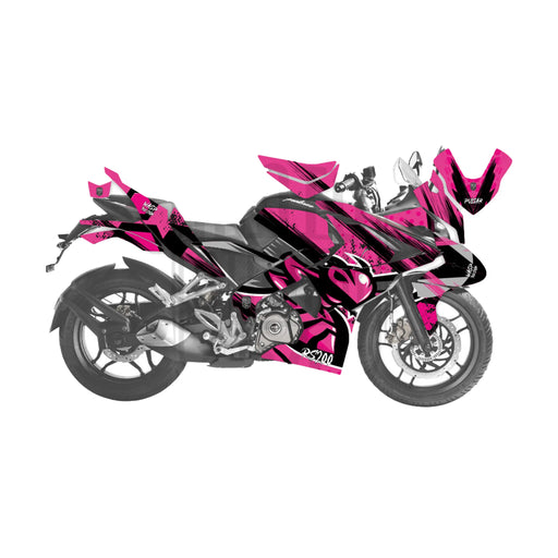 Bajaj Pulsar RS200 Grey Wasp Theme Graphic Kit Decal Wrap Set Bikerz Kingdom
