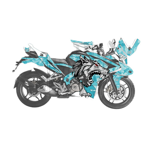 Bajaj Pulsar RS200 Bad Wolf Theme Graphic Kit Decal Wrap Set Bikerz Kingdom