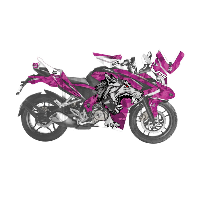 Bajaj Pulsar RS200 Bad Wolf Theme Graphic Kit Decal Wrap Set Bikerz Kingdom