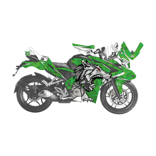 Bajaj Pulsar RS200 Bad Wolf Theme Graphic Kit Decal Wrap Set Bikerz Kingdom