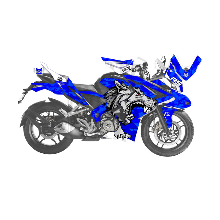 Bajaj Pulsar RS200 Bad Wolf Theme Graphic Kit Decal Wrap Set Bikerz Kingdom