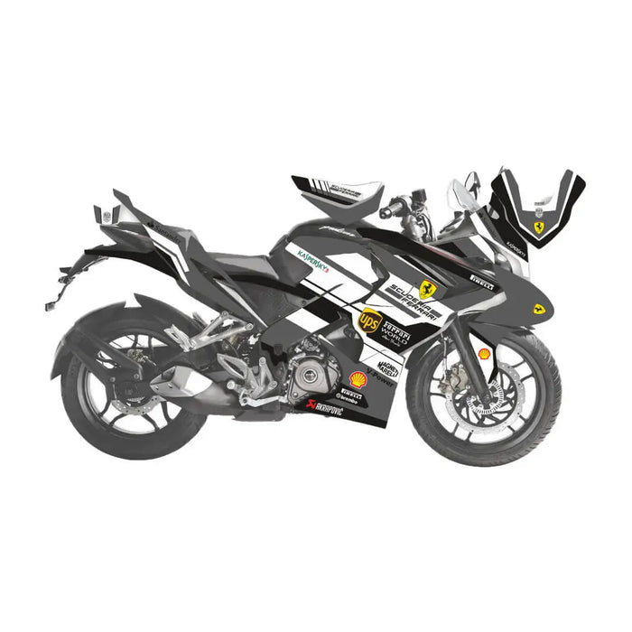 Bajaj Pulsar RS200 Ferrari Graphic Kit Decal Wrap Sticker Set Bikerz Kingdom
