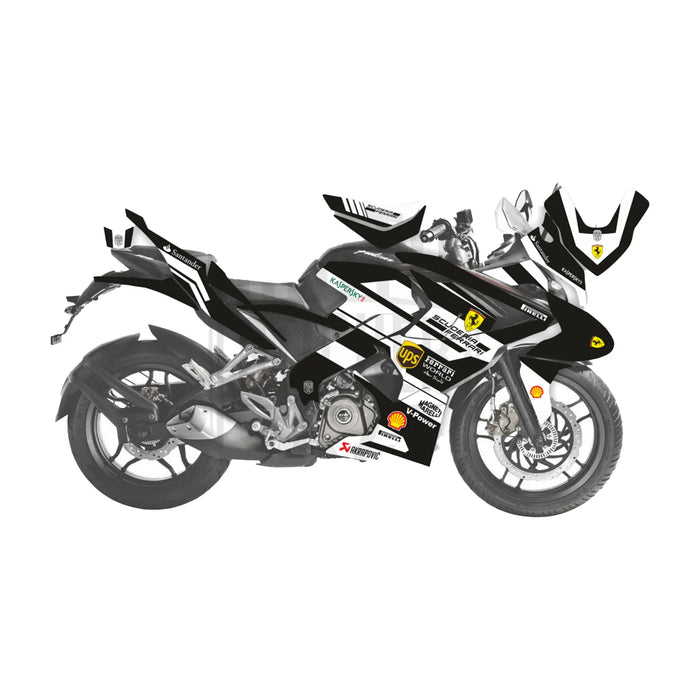 Bajaj Pulsar RS200 Ferrari Graphic Kit Decal Wrap Sticker Set Bikerz Kingdom