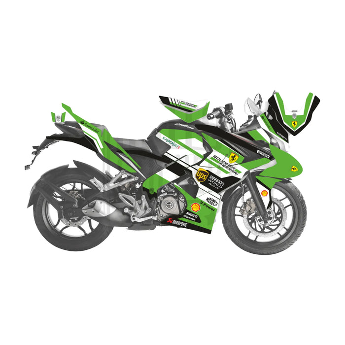 Bajaj Pulsar RS200 Ferrari Graphic Kit Decal Wrap Sticker Set Bikerz Kingdom