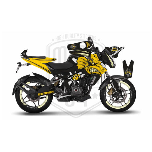Bajaj Pulsar 2014 - 2023 NS200 Dragon Graphic Kit Decal Wrap Set with Rim Stickers Bikerz Kingdom