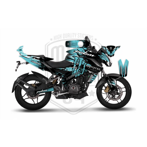 Bajaj Pulsar 2014 - 2023 NS200 Monster Energy Graphic Blue Kit Decal Wrap Set Bikerz Kingdom