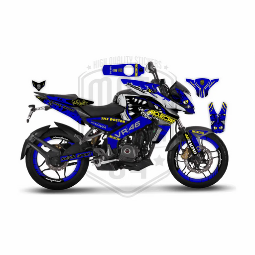 Bajaj Pulsar NS200 Rossi Shark Graphic Kit Custom Bike Wrap Bikerz Kingdom