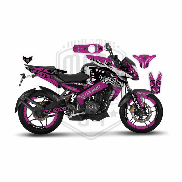 Bajaj Pulsar NS200 Rossi Shark Graphic Kit Custom Bike Wrap Bikerz Kingdom