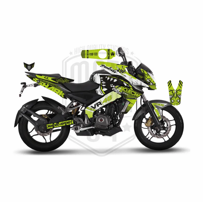 Bajaj Pulsar NS200 Rossi Shark Graphic Kit Custom Bike Wrap Bikerz Kingdom
