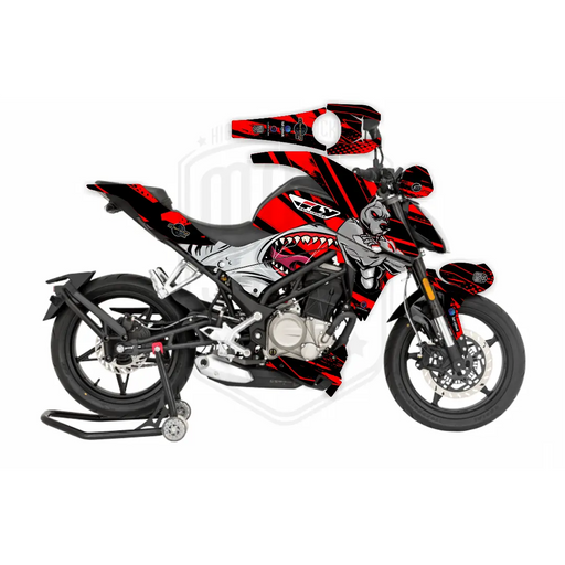CF Moto 250NK 2017-2022 Grey Dog & Shark Design Theme Graphic Kit Bikerz Kingdom