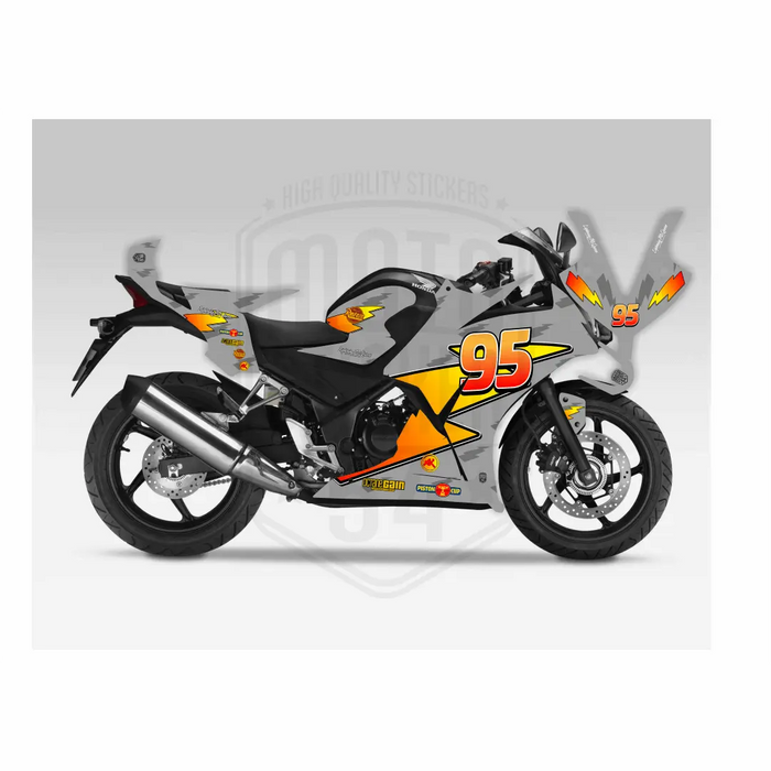 Honda CBR 250R 2014-2018 Lightening McQueen Theme Graphic Kit Bikerz Kingdom