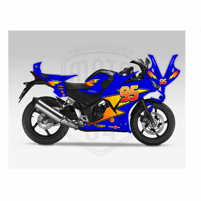 Honda CBR 250R 2014-2018 Lightening McQueen Theme Graphic Kit Bikerz Kingdom