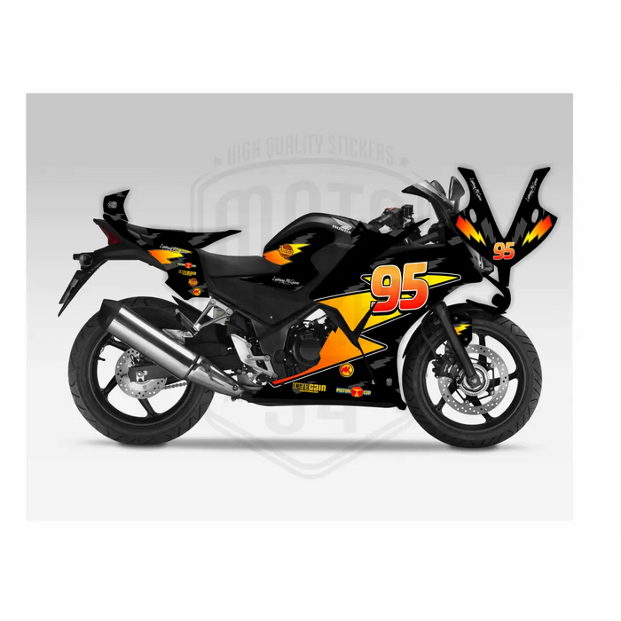 Honda CBR 250R 2014-2018 Lightening McQueen Theme Graphic Kit Bikerz Kingdom