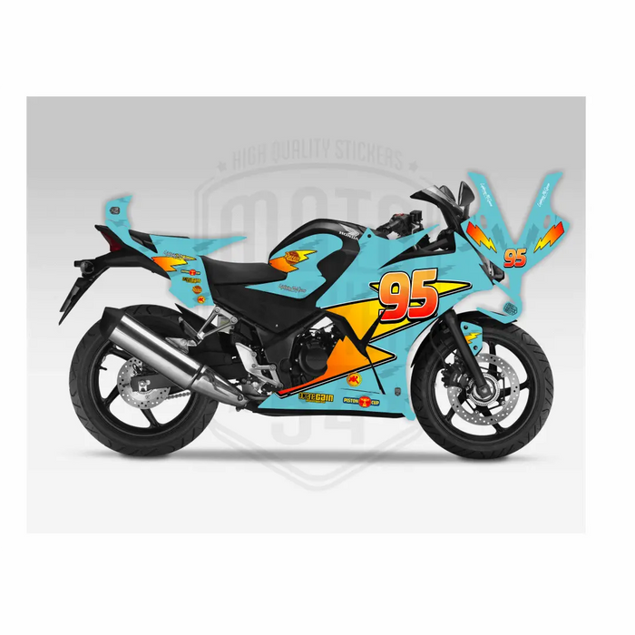 Honda CBR 250R 2014-2018 Lightening McQueen Theme Graphic Kit Bikerz Kingdom
