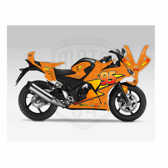 Honda CBR 250R 2014-2018 Lightening McQueen Theme Graphic Kit Bikerz Kingdom