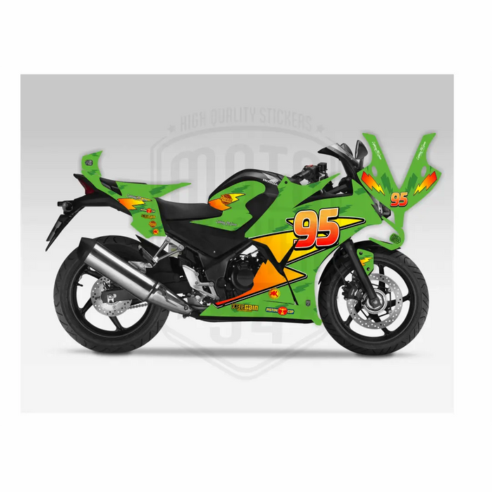 Honda CBR 250R 2014-2018 Lightening McQueen Theme Graphic Kit Bikerz Kingdom