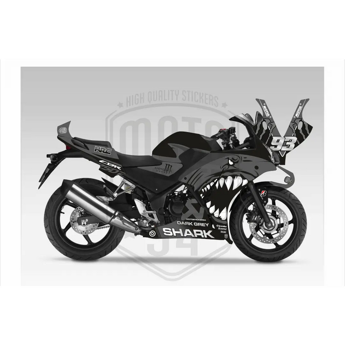 Honda CBR 250R 2014-2018 Bright Shark Design Theme Graphic Kit Bikerz Kingdom