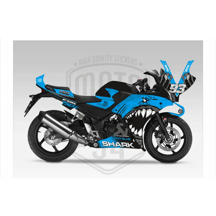 Honda CBR 250R 2014-2018 Bright Shark Design Theme Graphic Kit Bikerz Kingdom