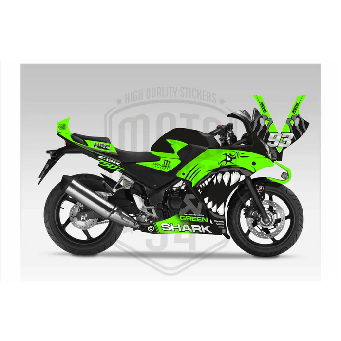 Honda CBR 250R 2014-2018 Bright Shark Design Theme Graphic Kit Bikerz Kingdom