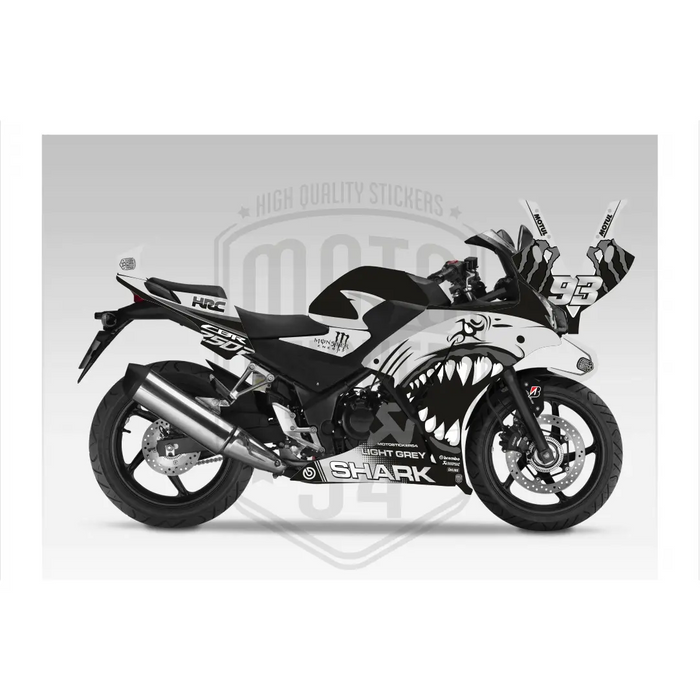 Honda CBR 250R 2014-2018 Bright Shark Design Theme Graphic Kit Bikerz Kingdom