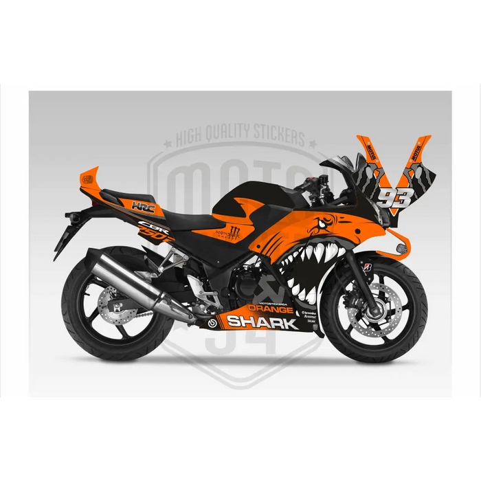 Honda CBR 250R 2014-2018 Bright Shark Design Theme Graphic Kit Bikerz Kingdom