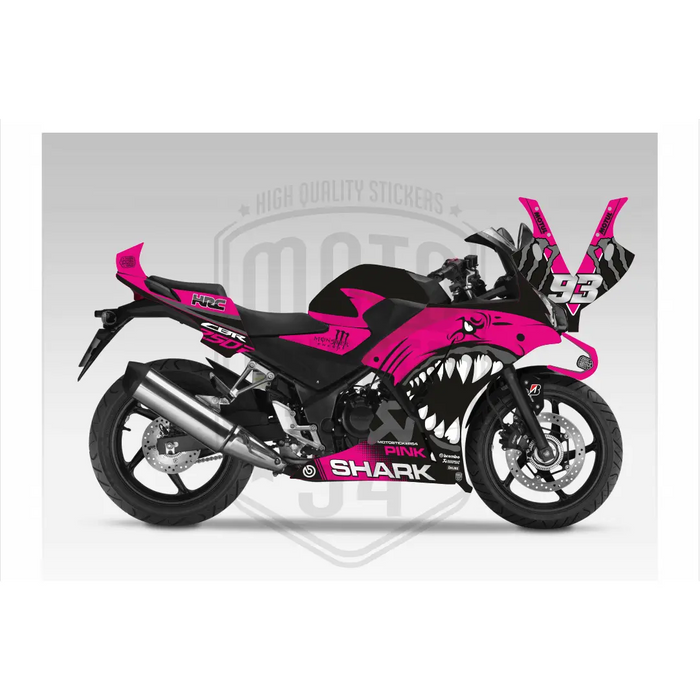 Honda CBR 250R 2014-2018 Bright Shark Design Theme Graphic Kit Bikerz Kingdom