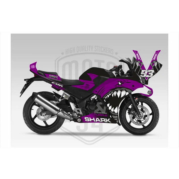 Honda CBR 250R 2014-2018 Bright Shark Design Theme Graphic Kit Bikerz Kingdom