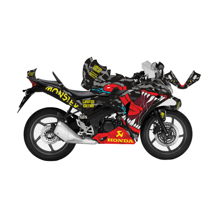 Honda CBR 125 2011-2017 Asphalt Monster Theme Graphic Kit Bikerz Kingdom
