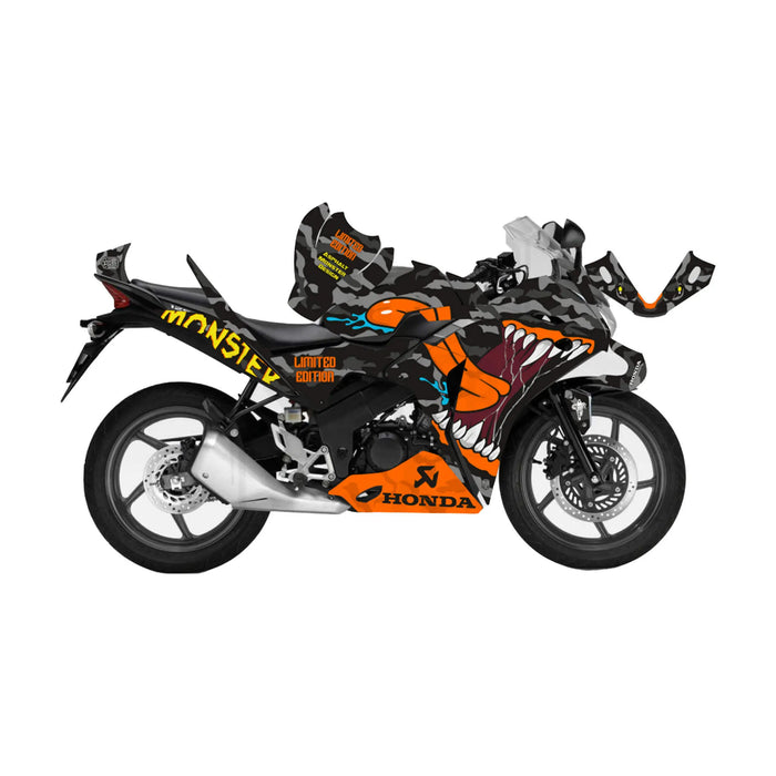 Honda CBR 125 2011-2017 Asphalt Monster Theme Graphic Kit Bikerz Kingdom