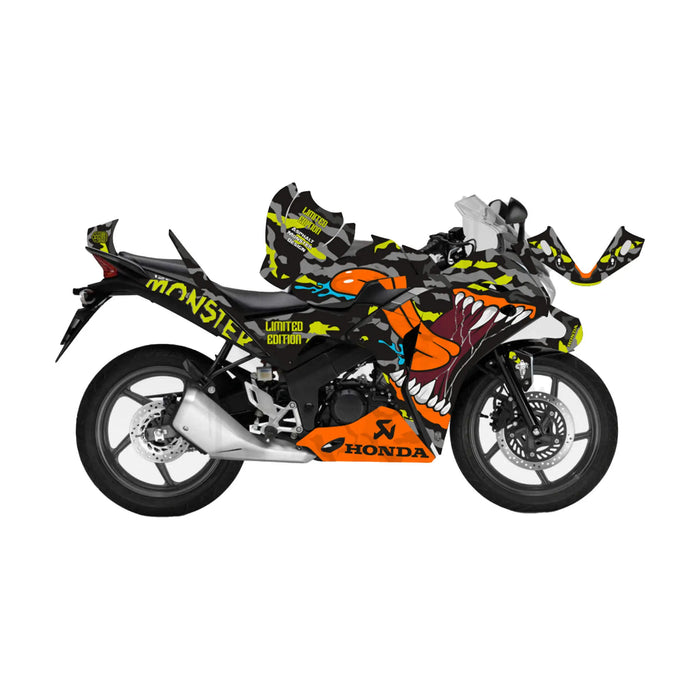 Honda CBR 125 2011-2017 Asphalt Monster Theme Graphic Kit Bikerz Kingdom