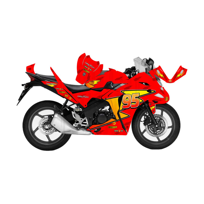 Honda CBR 125 2011-2017 Lightening McQueen Theme Graphic Kit Decal Wrap Set Bikerz Kingdom