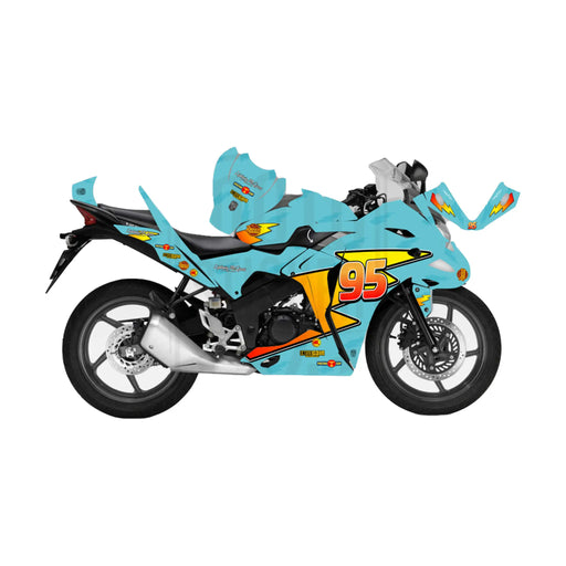 Honda CBR 125 2011-2017 Lightening McQueen Theme Graphic Kit Decal Wrap Set Bikerz Kingdom
