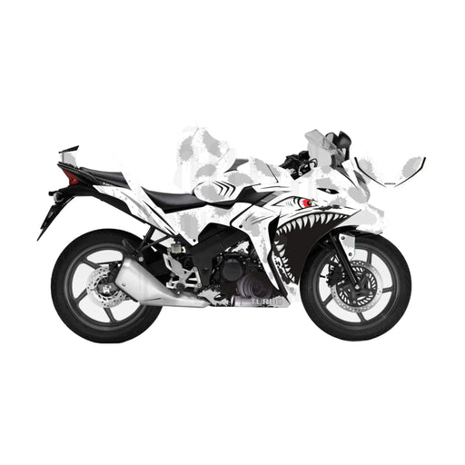 Honda CBR 125 2011-2017 Turbo Shark Theme Graphic Kit Decal Wrap Set Bikerz Kingdom