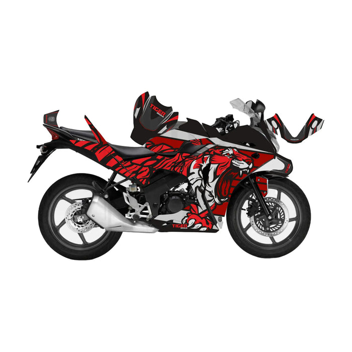 Honda CBR 125 2011-2017 Red Tiger Theme Decal Wrap Bikerz Kingdom