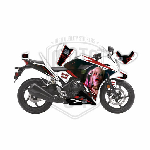 Honda CBR 250 2011-2013 Harley Quinn Suicide Squad Graphic Kit Bikerz Kingdom