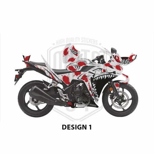 Honda CBR 250 2011-2013 Turbo Shark Theme Graphic Kit Bikerz Kingdom