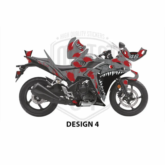 Honda CBR 250 2011-2013 Turbo Shark Theme Graphic Kit Bikerz Kingdom