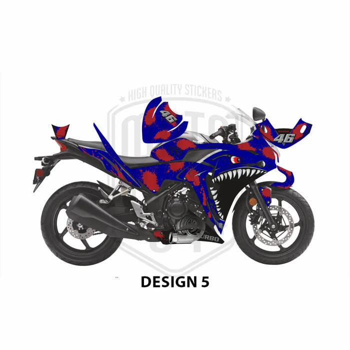 Honda CBR 250 2011-2013 Turbo Shark Theme Graphic Kit Bikerz Kingdom